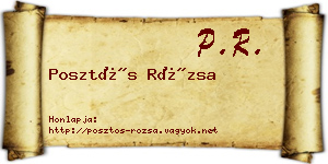Posztós Rózsa névjegykártya